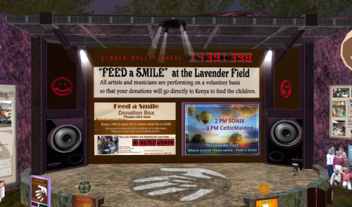 Feed A Smile stage at Lavender Field in Second Life